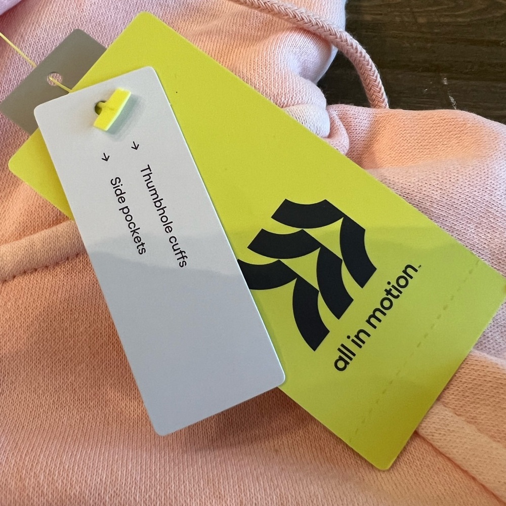 All in Motion Peach Fleece Full Zip Hoodie Jacket - Picture 5 of 6